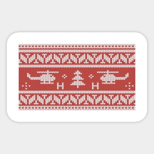 Helicopter Aviation Christmas Pattern Sticker